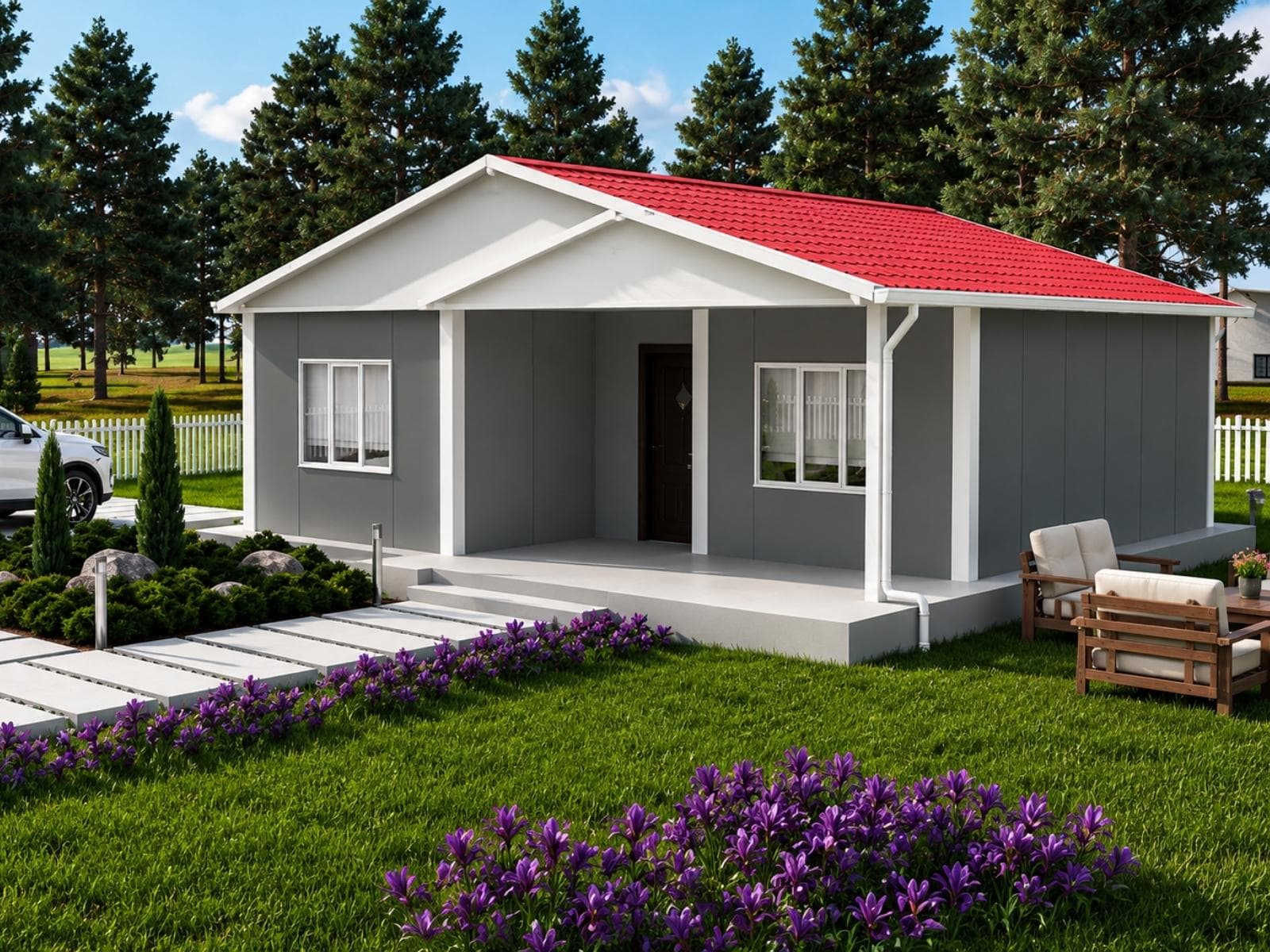 82 m² Tek Katlı Ekonomik Prefabrik Ev