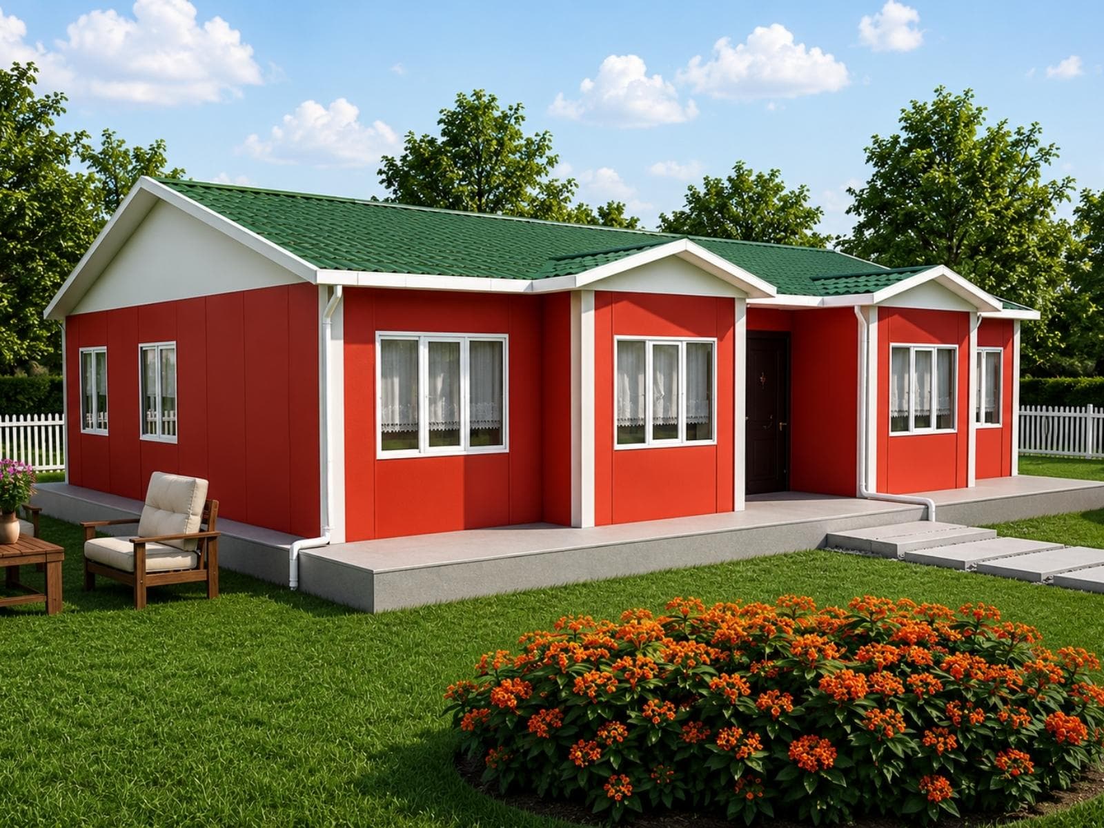 109 m² Tek Katlı Ekonomik Prefabrik Ev