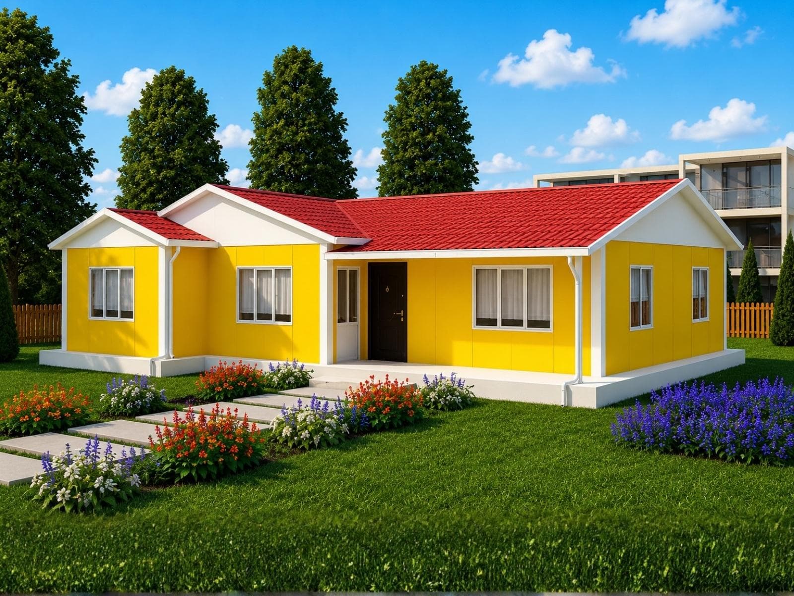 124 m² Tek Katlı Ekonomik Prefabrik Ev
