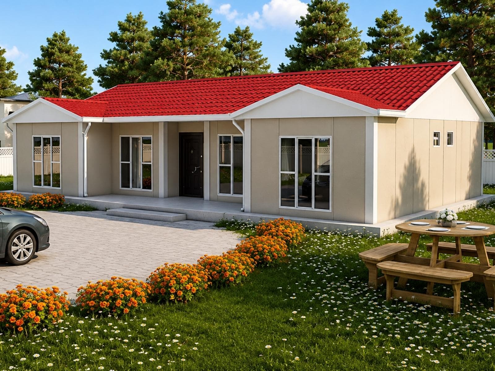129 m² Tek Katlı Ekonomik Prefabrik Ev