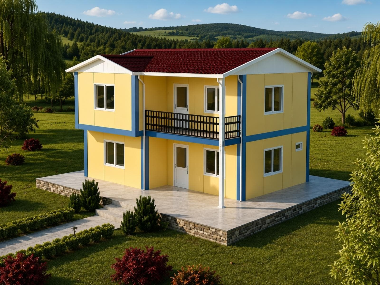 105 m² Çift Katlı Ekonomik Prefabrik Ev
