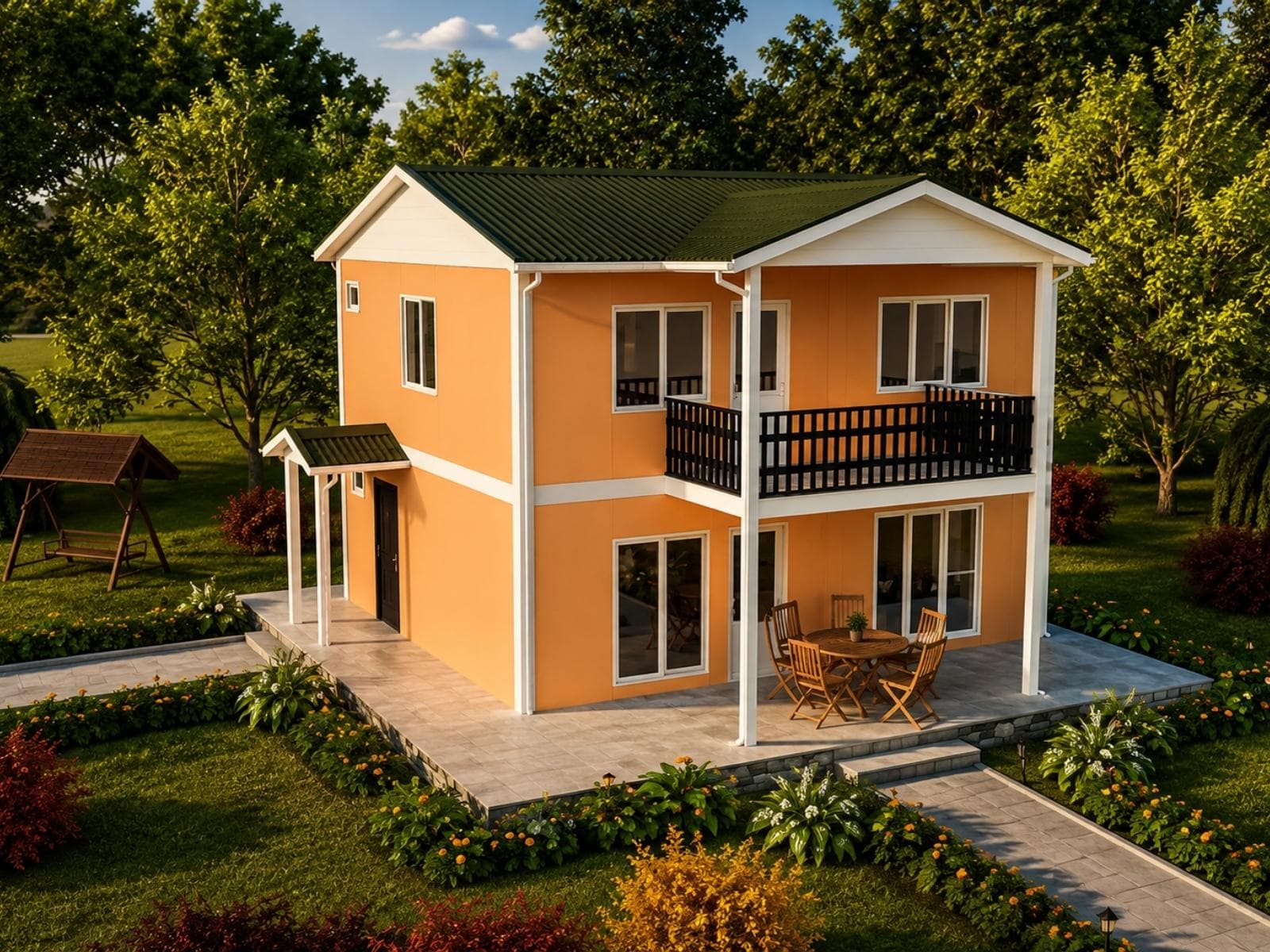 114 m² Çift Katlı Ekonomik Prefabrik Ev