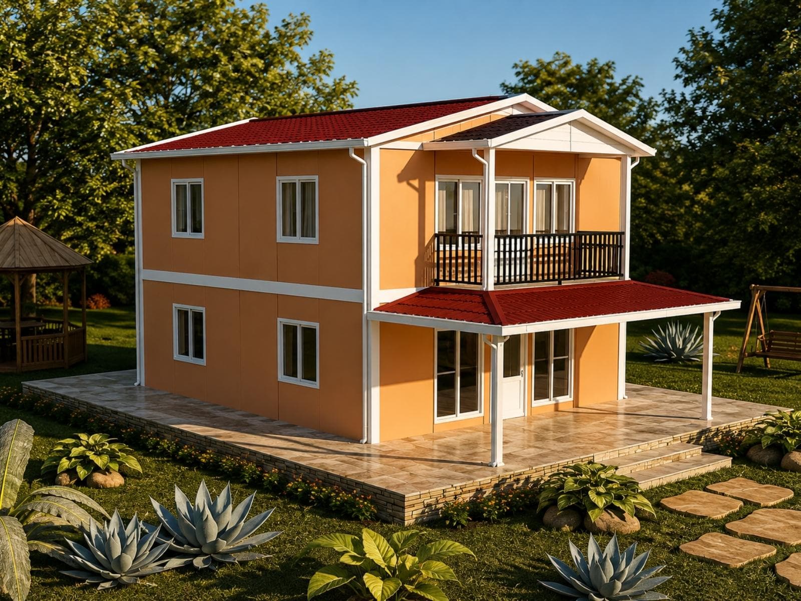 122 m² Çift Katlı Ekonomik Prefabrik Ev