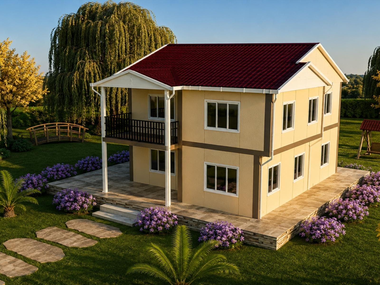 150 m² Çift Katlı Ekonomik Prefabrik Ev